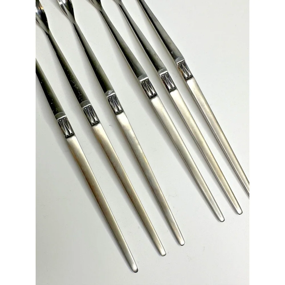 Arthur Salem Stainless Drink Spoons Set 6 AS‎ MCM Flatware Long Handle